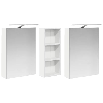 Badkamerkastenset 3 pcs 130 x 14,5 x 70 cm Bewerkt hout