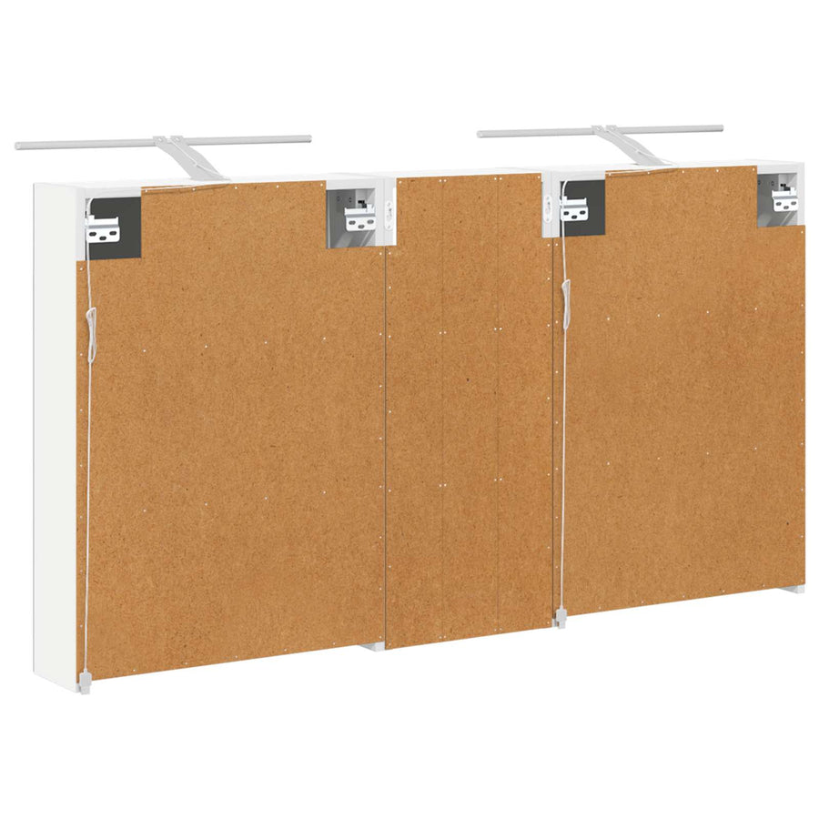 Badkamerkastenset 3 pcs 130 x 14,5 x 70 cm Bewerkt hout
