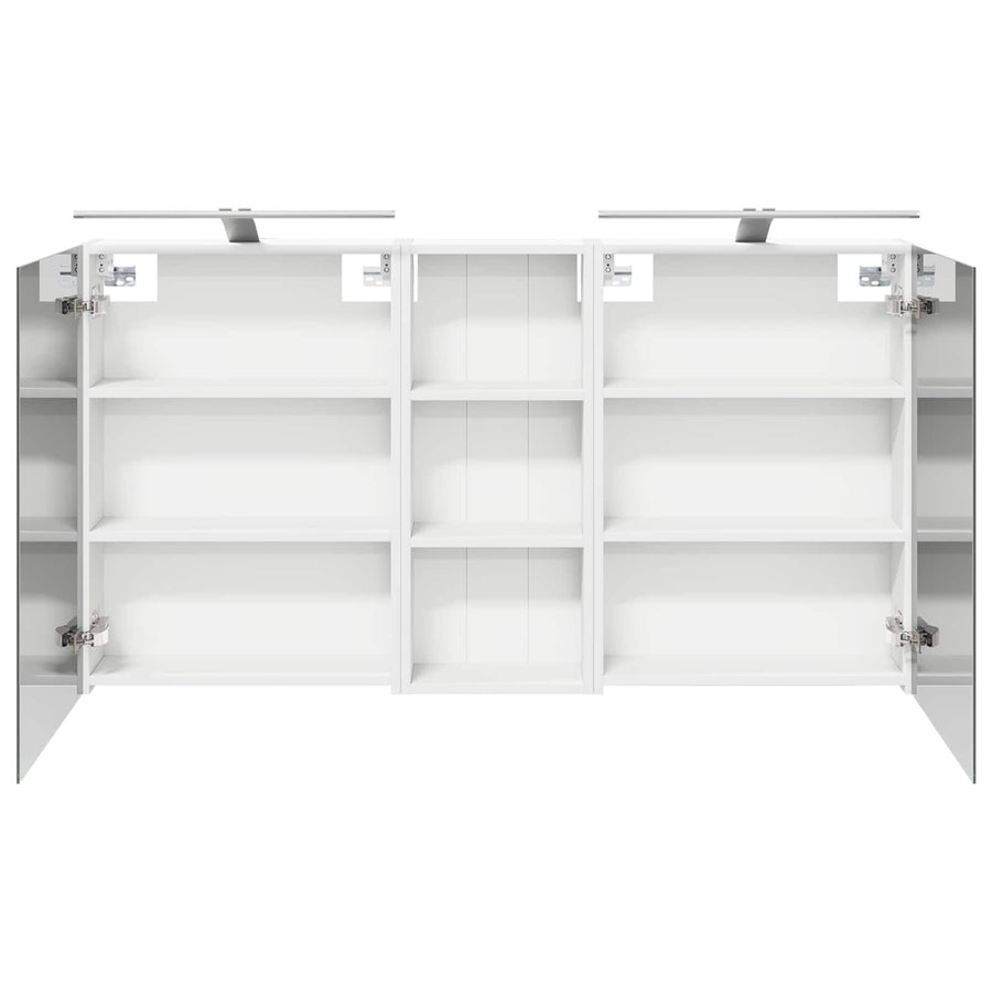 Badkamerkastenset 3 pcs 130 x 14,5 x 70 cm Bewerkt hout
