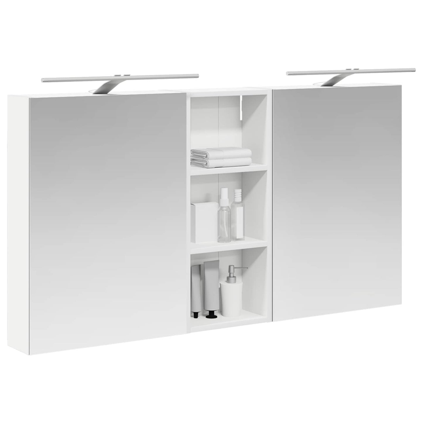 Badkamerkastenset 3 pcs 130 x 14,5 x 70 cm Bewerkt hout