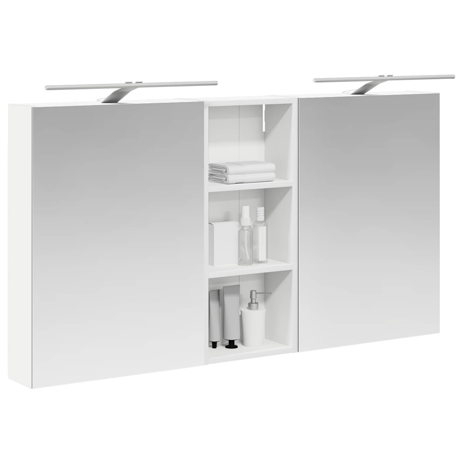 Badkamerkastenset 3 pcs 130 x 14,5 x 70 cm Bewerkt hout