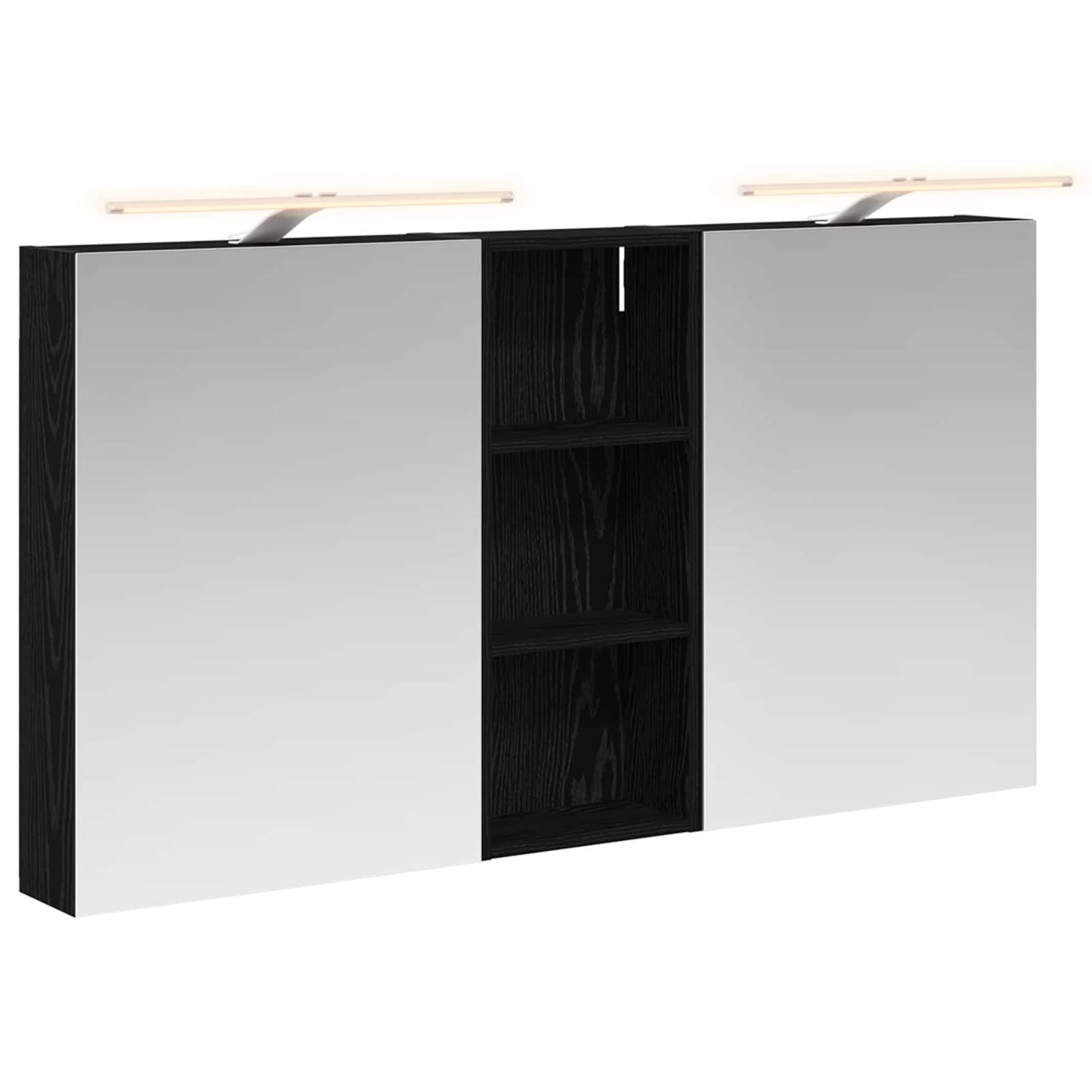 Badkamerkastenset 3 pcs 130 x 14,5 x 70 cm Bewerkt hout