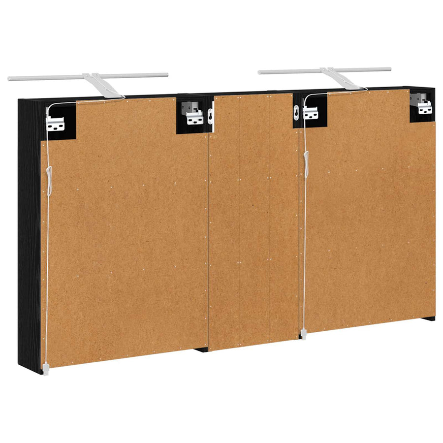 Badkamerkastenset 3 pcs 130 x 14,5 x 70 cm Bewerkt hout