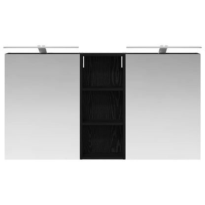 Badkamerkastenset 3 pcs 130 x 14,5 x 70 cm Bewerkt hout
