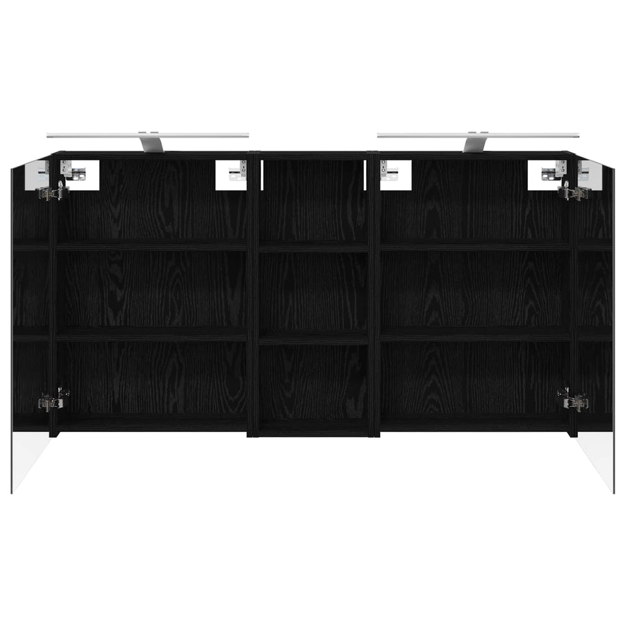 Badkamerkastenset 3 pcs 130 x 14,5 x 70 cm Bewerkt hout
