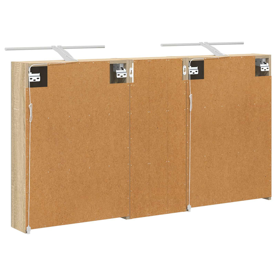Badkamerkastenset 3 pcs 130 x 14,5 x 70 cm Bewerkt hout