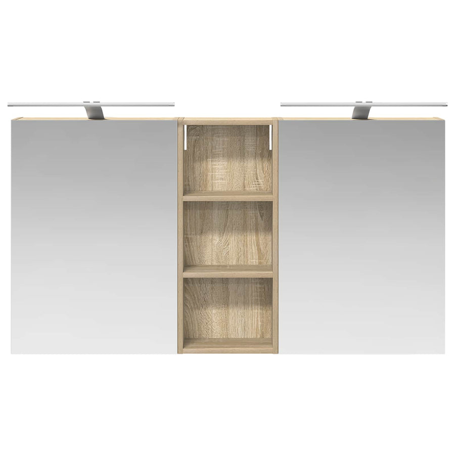Badkamerkastenset 3 pcs 130 x 14,5 x 70 cm Bewerkt hout