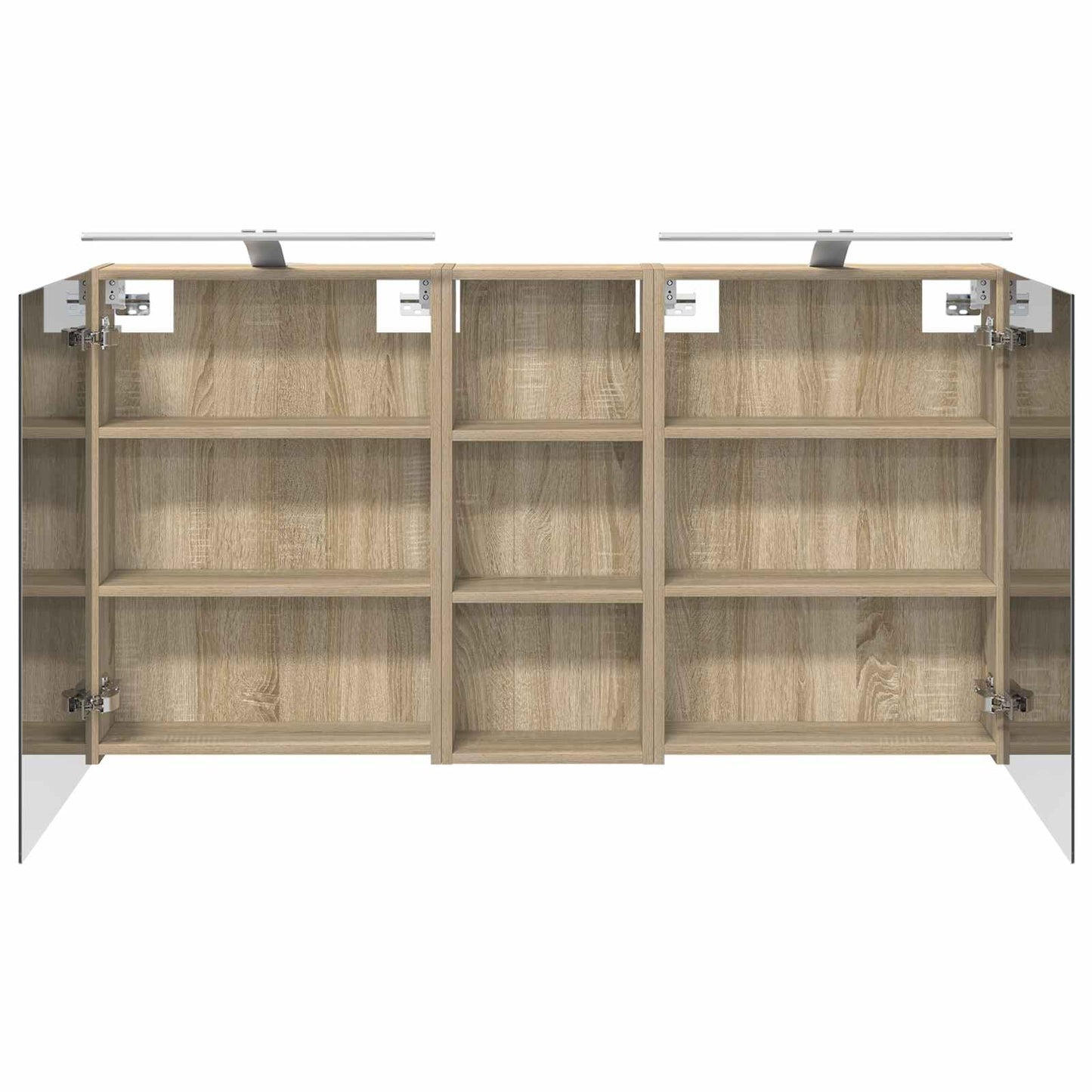 Badkamerkastenset 3 pcs 130 x 14,5 x 70 cm Bewerkt hout