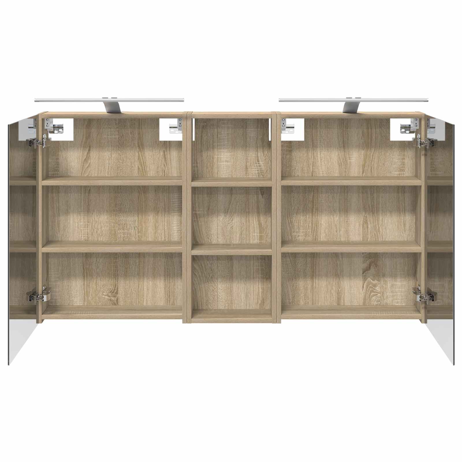 Badkamerkastenset 3 pcs 130 x 14,5 x 70 cm Bewerkt hout