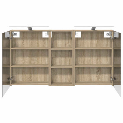 Badkamerkastenset 3 pcs 130 x 14,5 x 70 cm Bewerkt hout