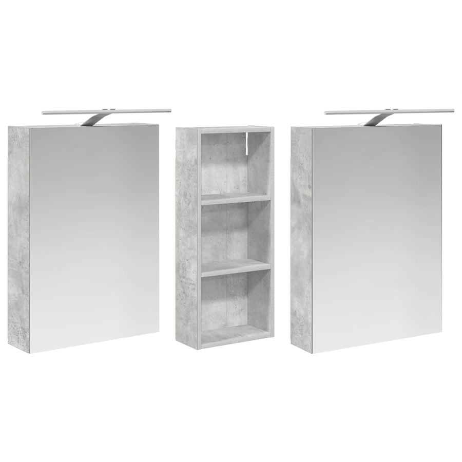 Badkamerkastenset 3 pcs 130 x 14,5 x 70 cm Bewerkt hout