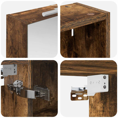 Badkamerkastenset 3 pcs 130 x 14,5 x 70 cm Bewerkt hout