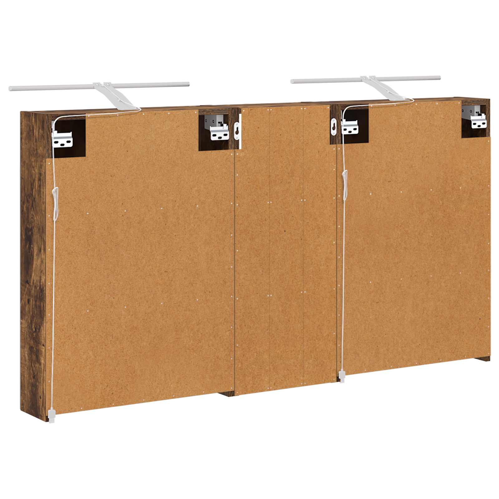 Badkamerkastenset 3 pcs 130 x 14,5 x 70 cm Bewerkt hout