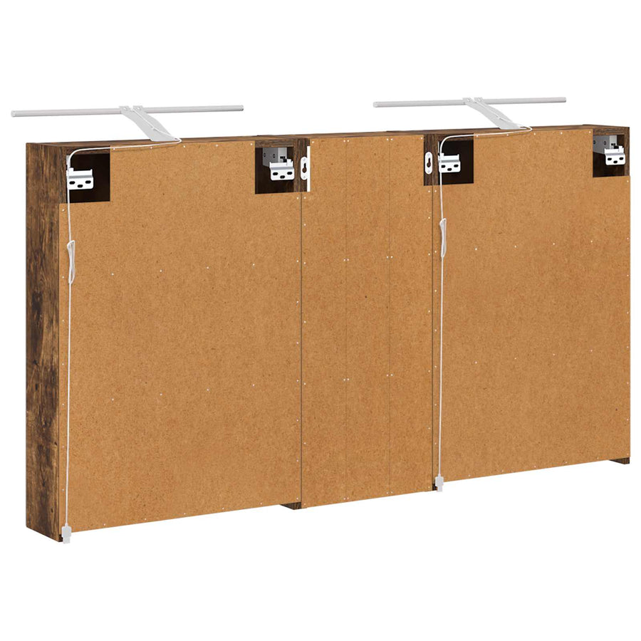 Badkamerkastenset 3 pcs 130 x 14,5 x 70 cm Bewerkt hout