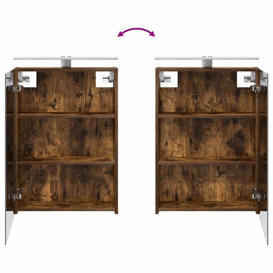 Badkamerkastenset 3 pcs 130 x 14,5 x 70 cm Bewerkt hout