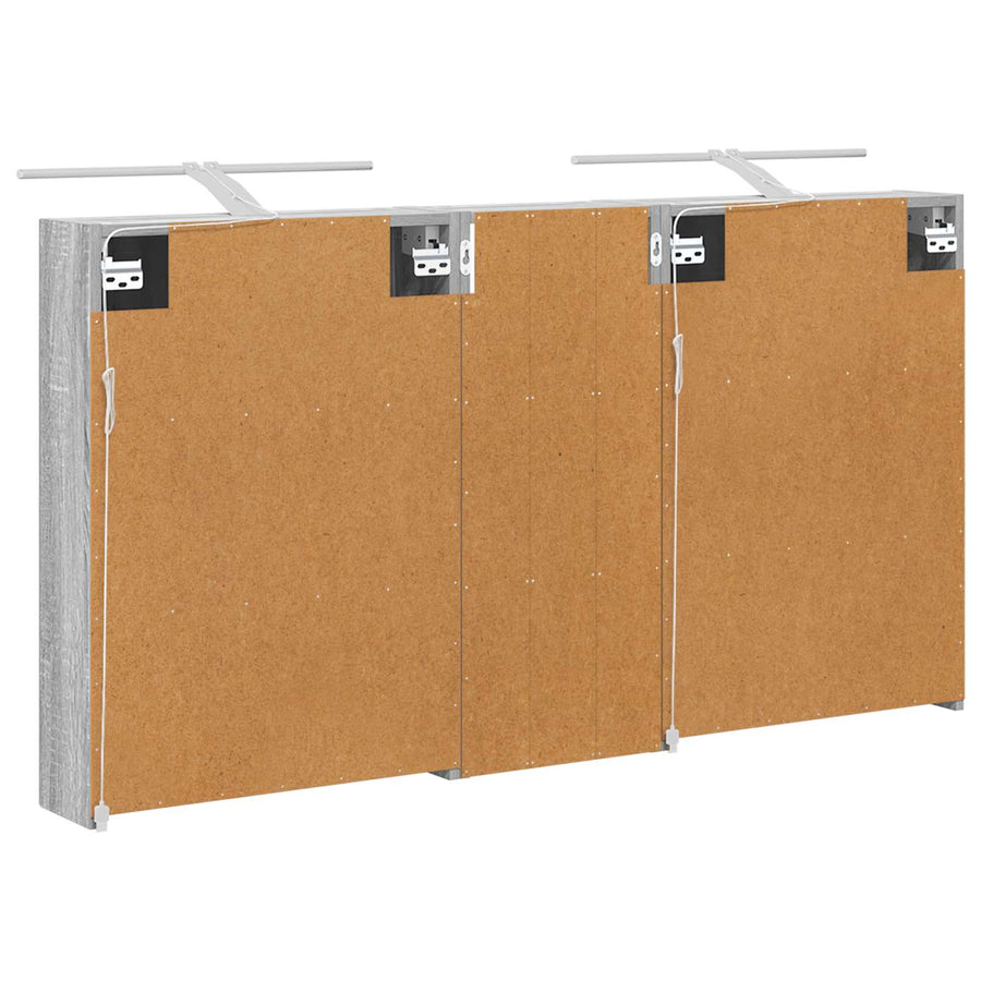 Badkamerkastenset 3 pcs 130 x 14,5 x 70 cm Bewerkt hout