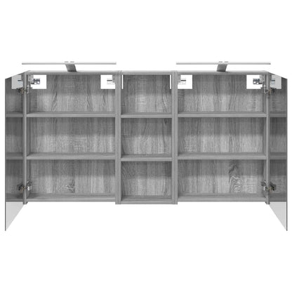 Badkamerkastenset 3 pcs 130 x 14,5 x 70 cm Bewerkt hout