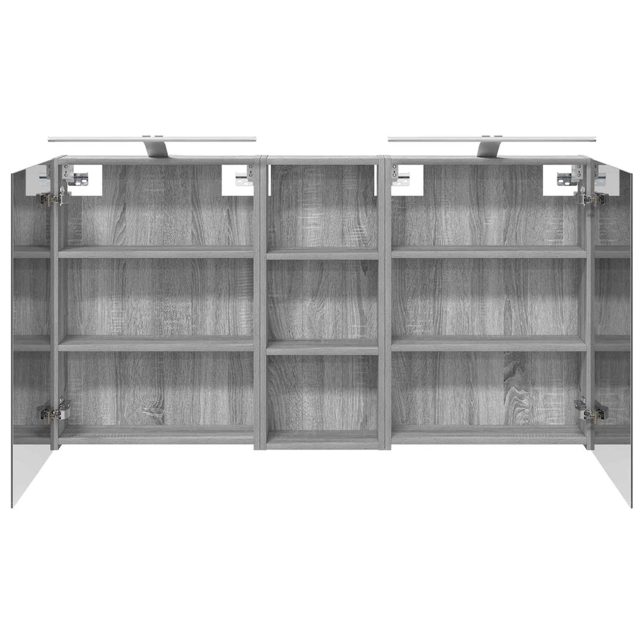 Badkamerkastenset 3 pcs 130 x 14,5 x 70 cm Bewerkt hout
