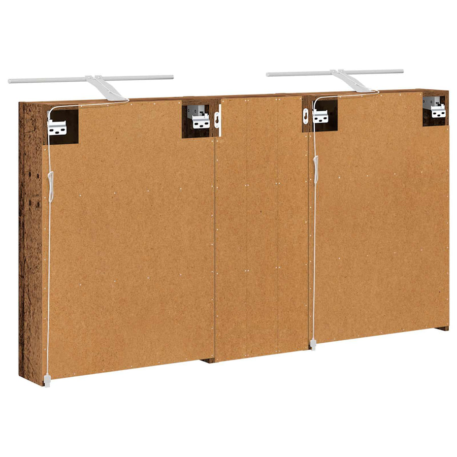 Badkamerkastenset 3 pcs 130 x 14,5 x 70 cm Bewerkt hout