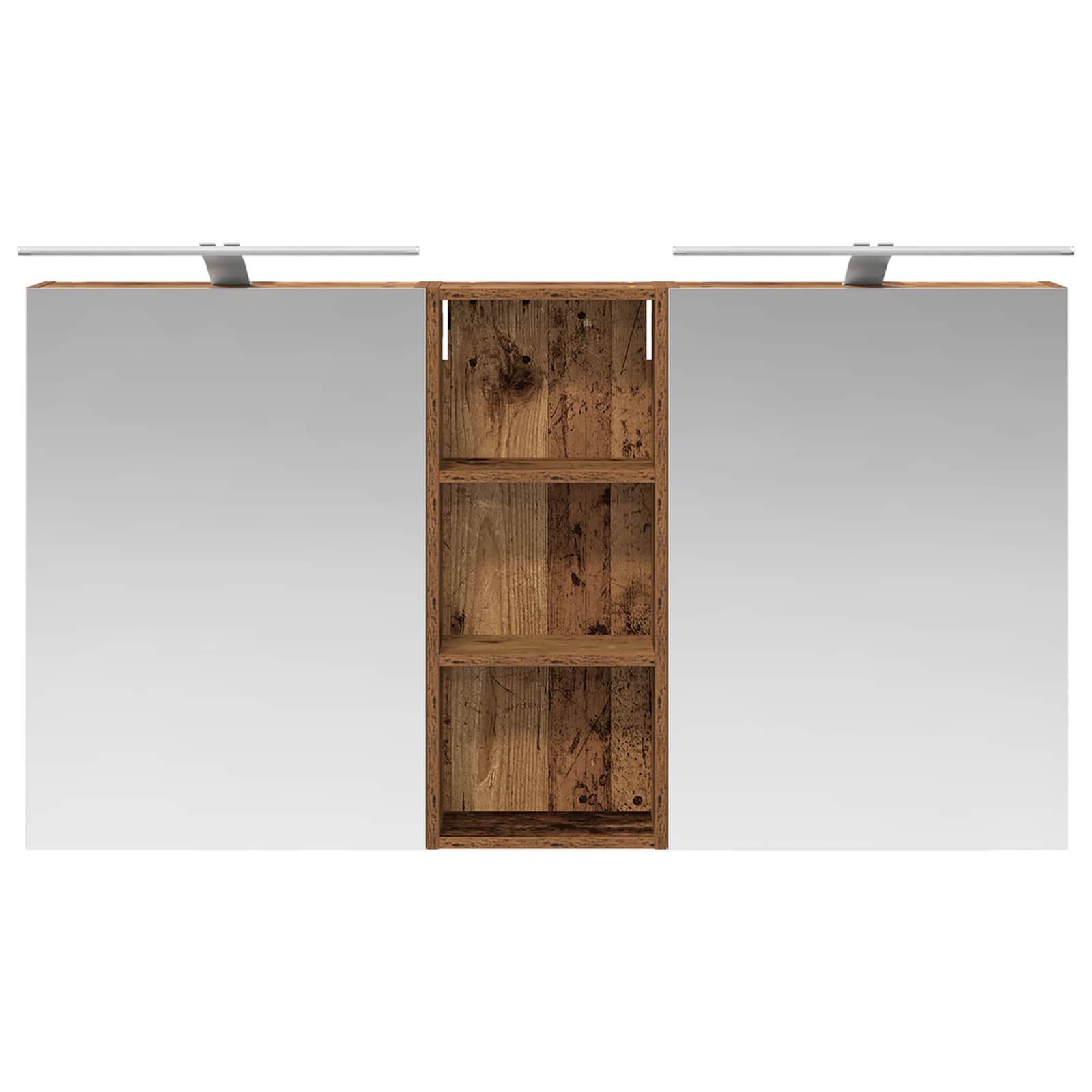 Badkamerkastenset 3 pcs 130 x 14,5 x 70 cm Bewerkt hout