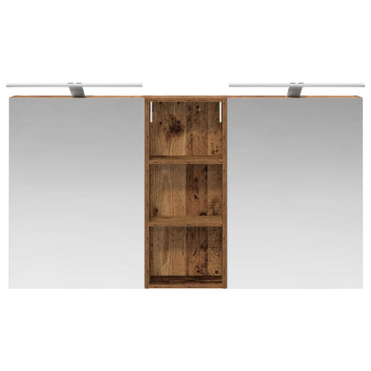 Badkamerkastenset 3 pcs 130 x 14,5 x 70 cm Bewerkt hout