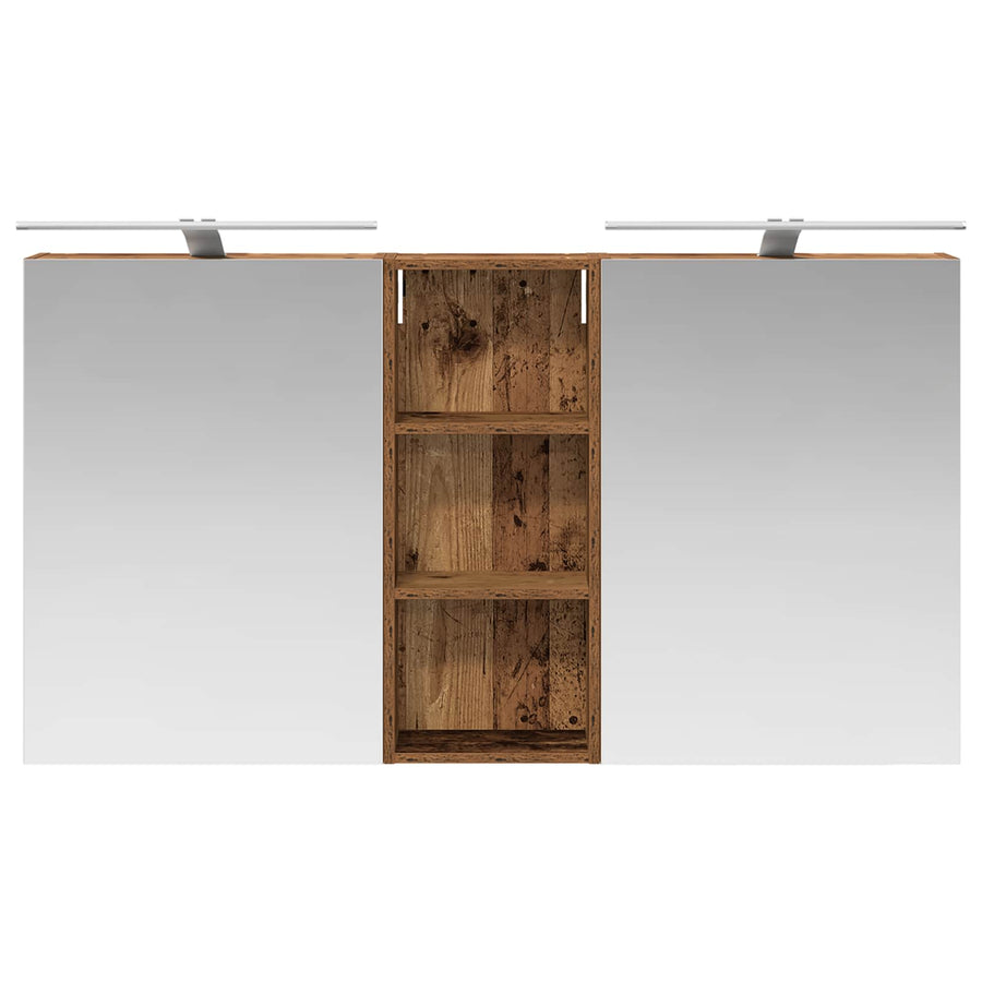 Badkamerkastenset 3 pcs 130 x 14,5 x 70 cm Bewerkt hout