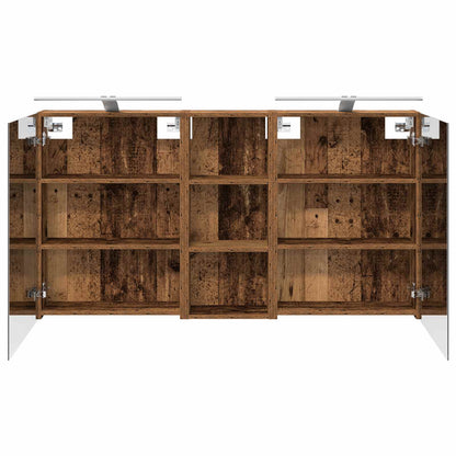 Badkamerkastenset 3 pcs 130 x 14,5 x 70 cm Bewerkt hout