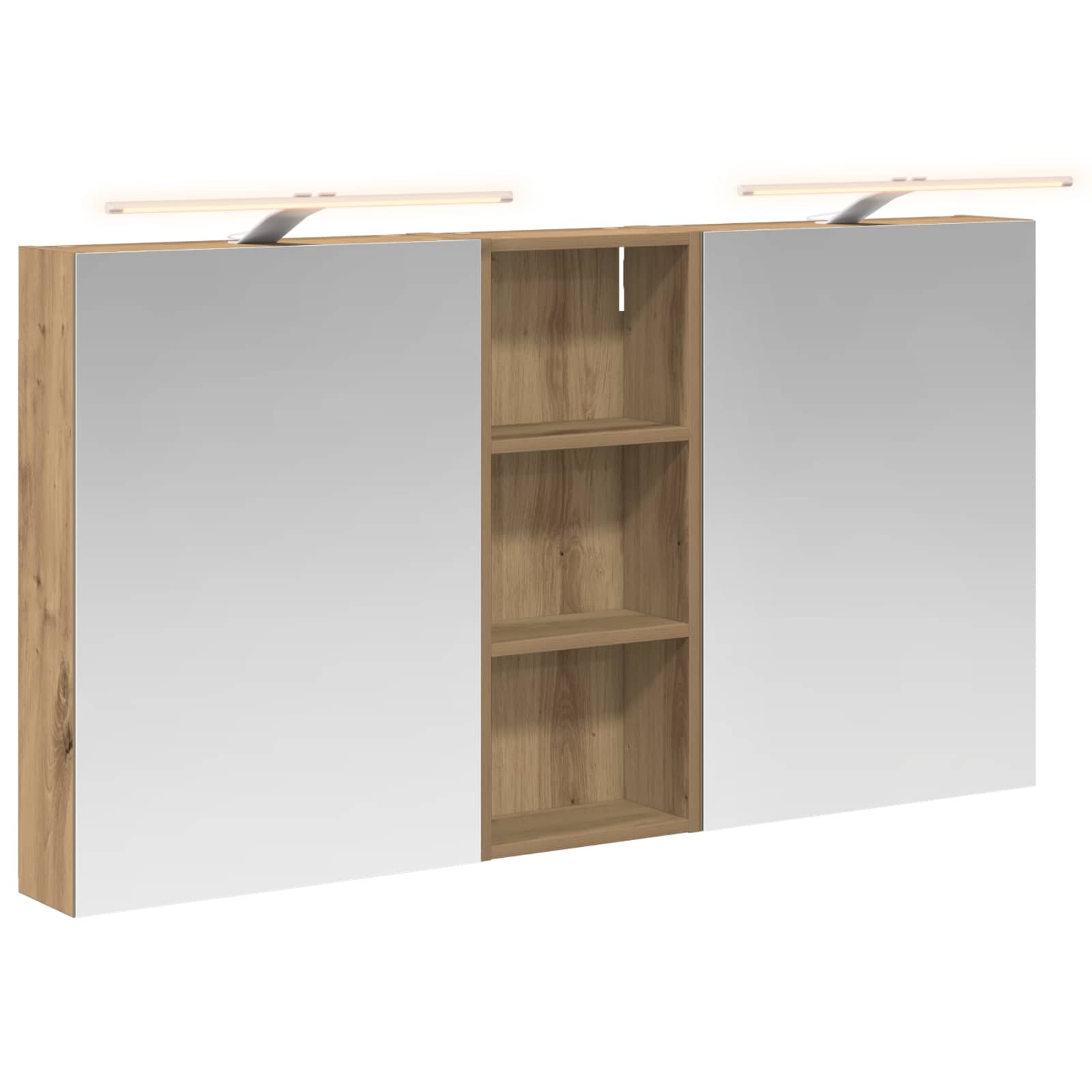 Badkamerkastenset 3 pcs 130 x 14,5 x 70 cm Bewerkt hout