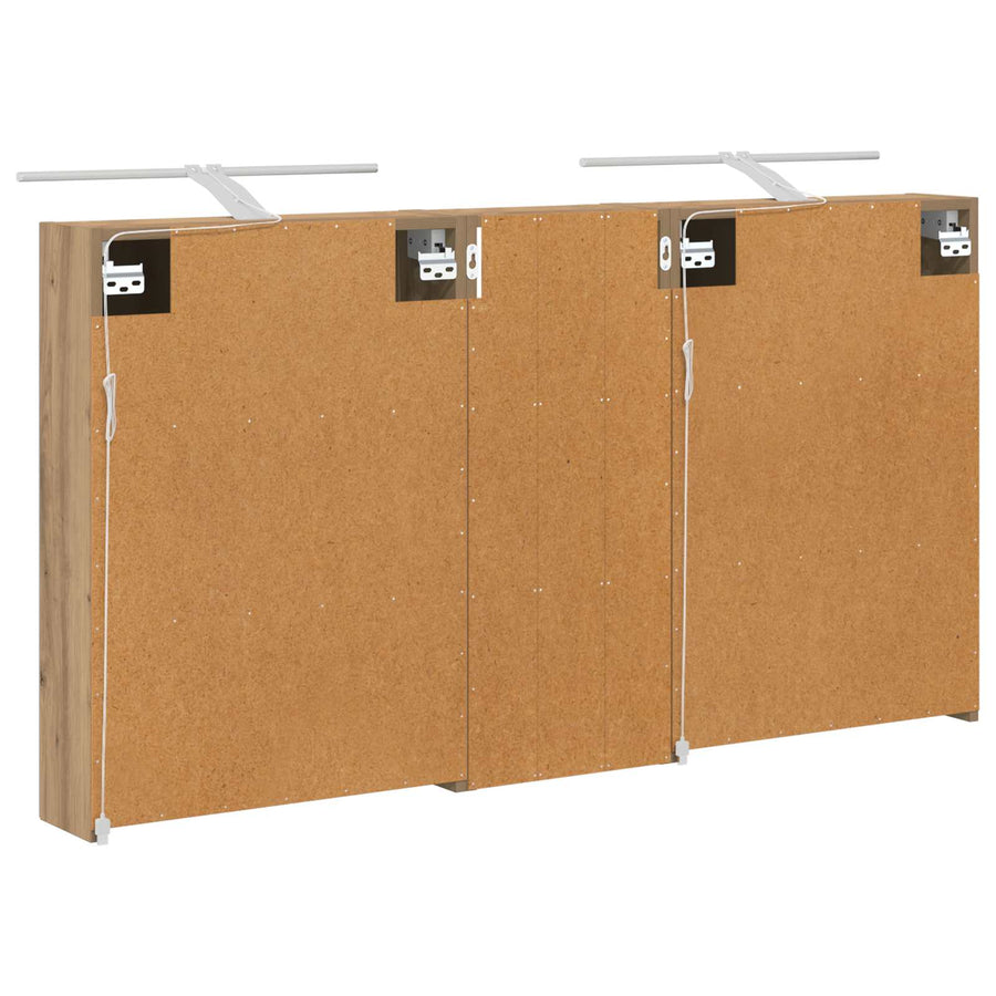 Badkamerkastenset 3 pcs 130 x 14,5 x 70 cm Bewerkt hout