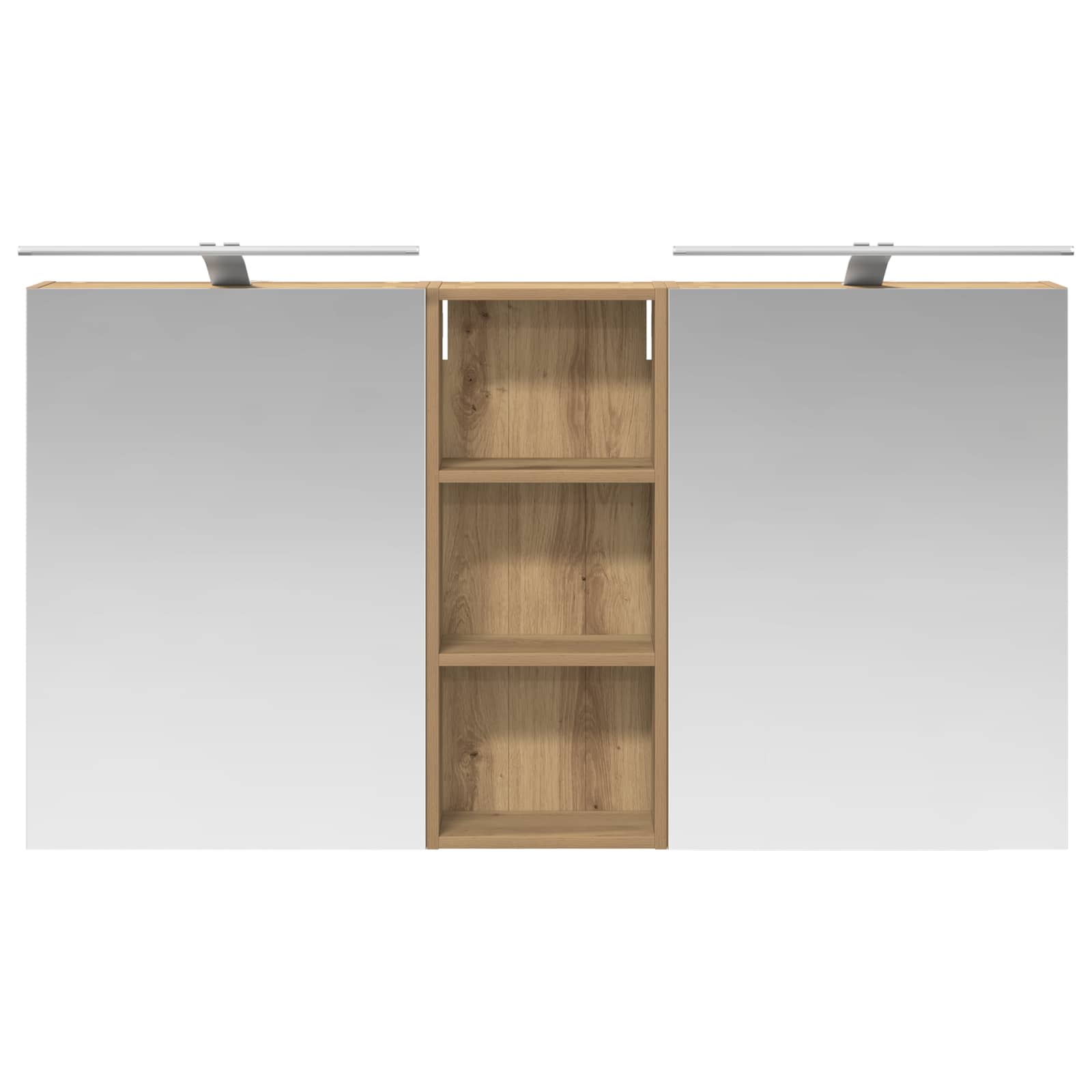 Badkamerkastenset 3 pcs 130 x 14,5 x 70 cm Bewerkt hout