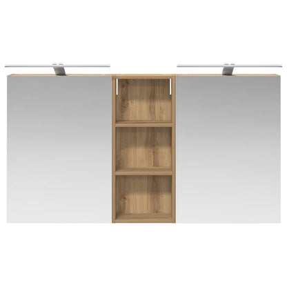 Badkamerkastenset 3 pcs 130 x 14,5 x 70 cm Bewerkt hout