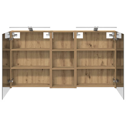 Badkamerkastenset 3 pcs 130 x 14,5 x 70 cm Bewerkt hout