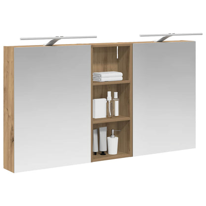 Badkamerkastenset 3 pcs 130 x 14,5 x 70 cm Bewerkt hout