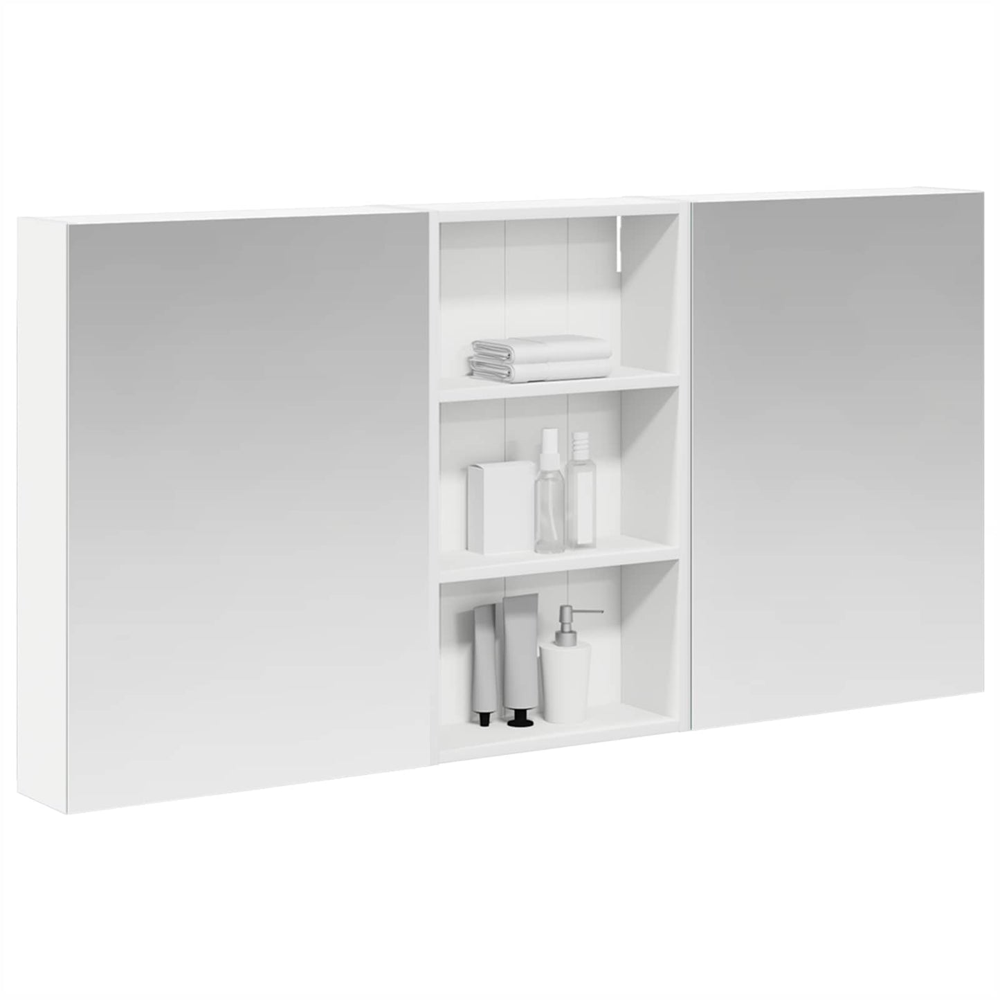 Badkamerkastenset 3 pcs 140 x 14,5 x 70 cm Bewerkt hout