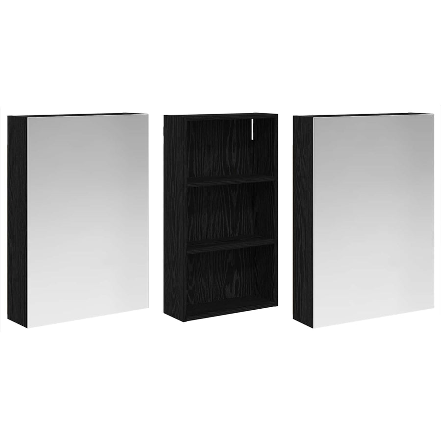 Badkamerkastenset 3 pcs 140 x 14,5 x 70 cm Bewerkt hout