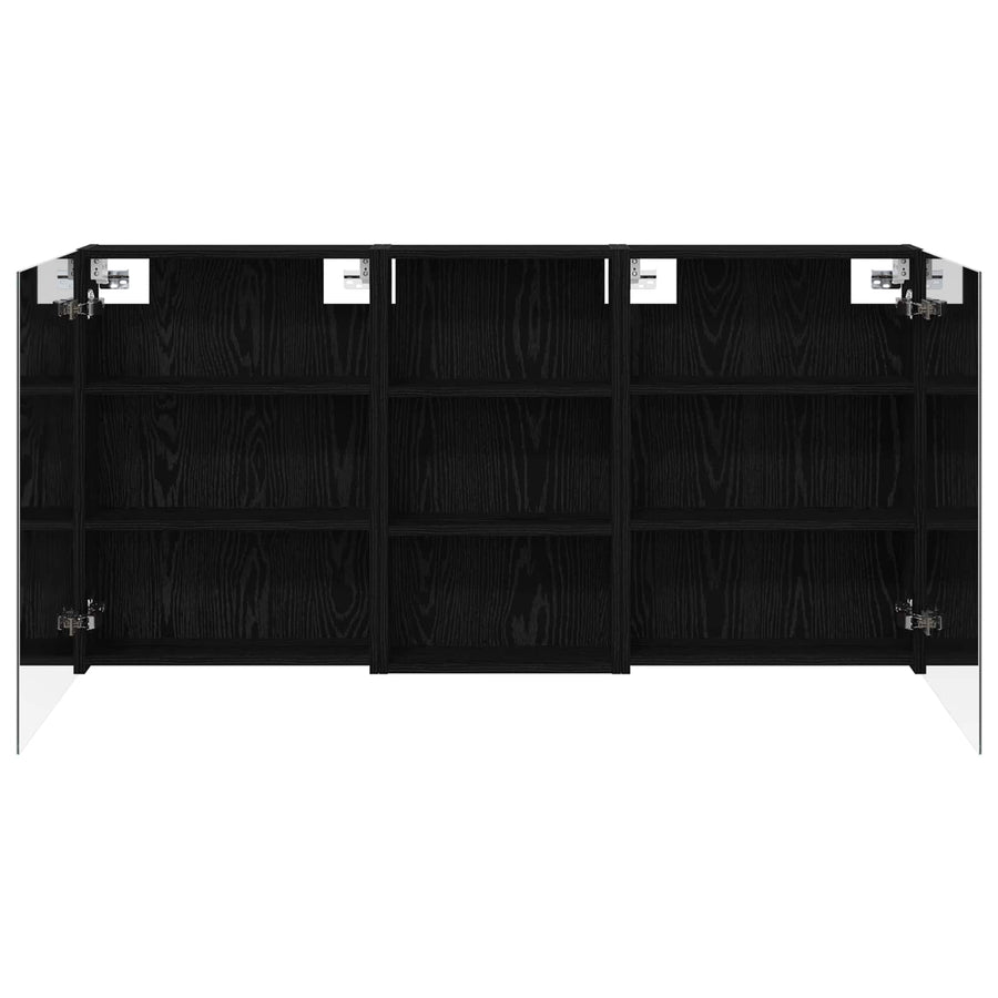 Badkamerkastenset 3 pcs 140 x 14,5 x 70 cm Bewerkt hout