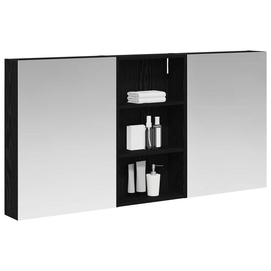 Badkamerkastenset 3 pcs 140 x 14,5 x 70 cm Bewerkt hout