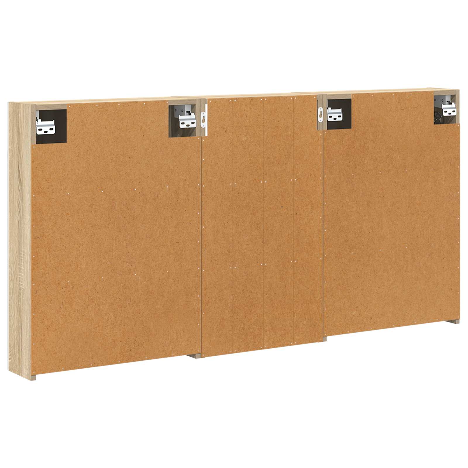 Badkamerkastenset 3 pcs 140 x 14,5 x 70 cm Bewerkt hout