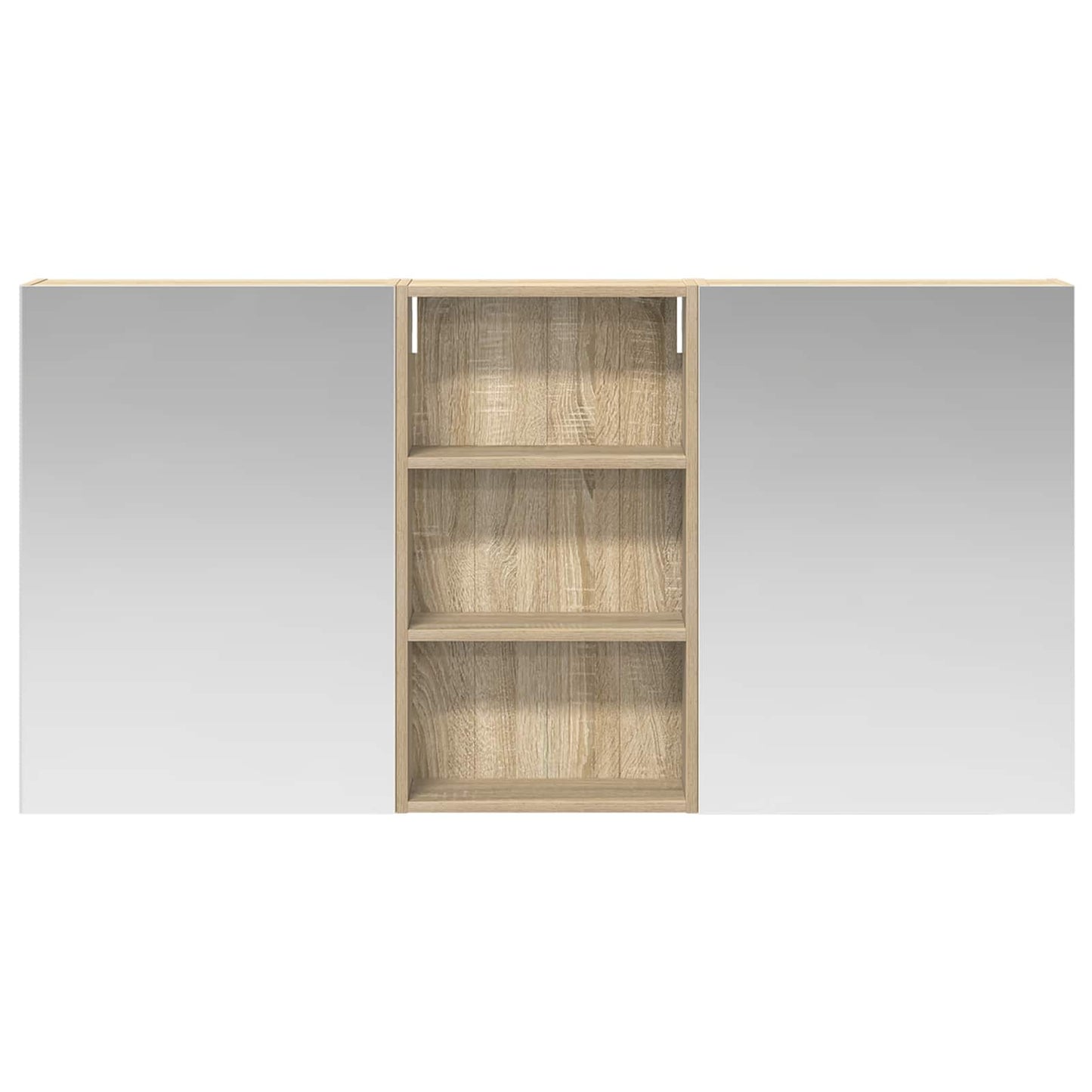 Badkamerkastenset 3 pcs 140 x 14,5 x 70 cm Bewerkt hout