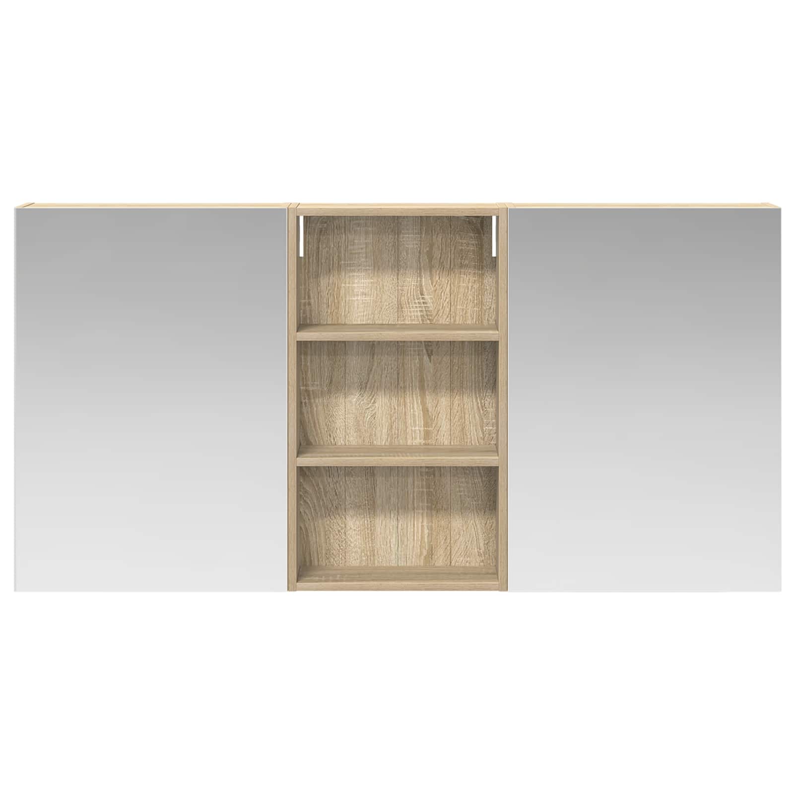Badkamerkastenset 3 pcs 140 x 14,5 x 70 cm Bewerkt hout