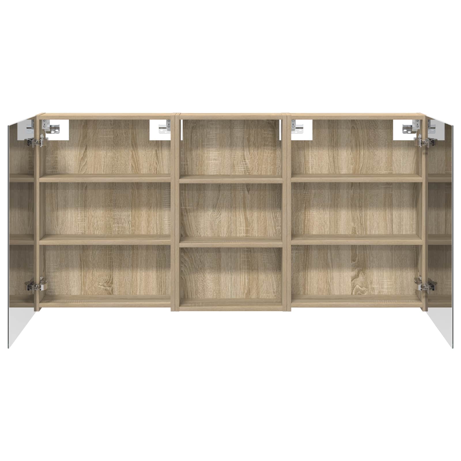 Badkamerkastenset 3 pcs 140 x 14,5 x 70 cm Bewerkt hout