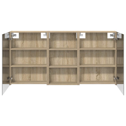 Badkamerkastenset 3 pcs 140 x 14,5 x 70 cm Bewerkt hout