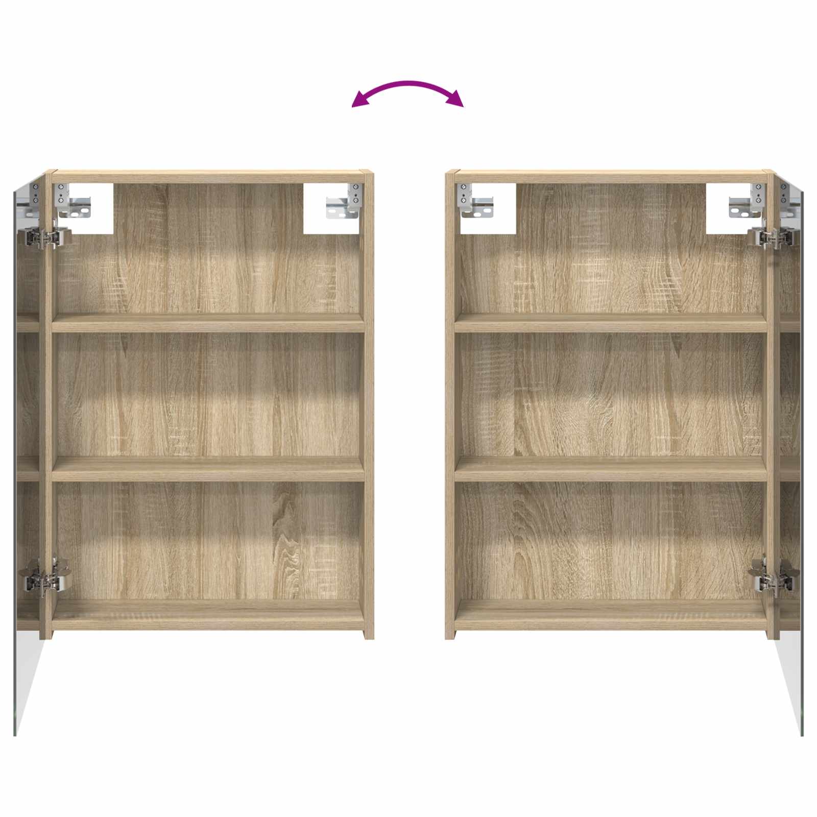 Badkamerkastenset 3 pcs 140 x 14,5 x 70 cm Bewerkt hout