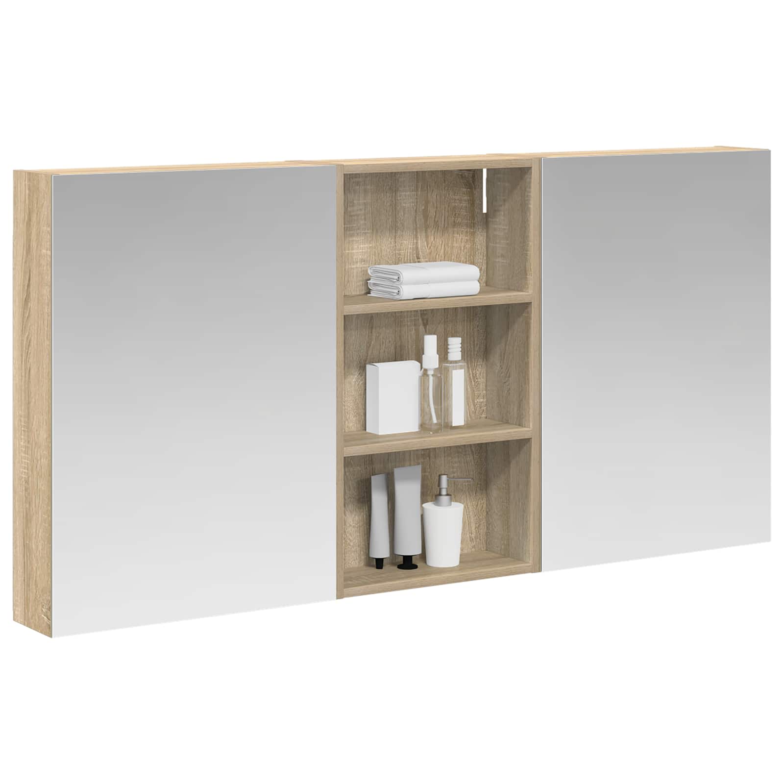 Badkamerkastenset 3 pcs 140 x 14,5 x 70 cm Bewerkt hout