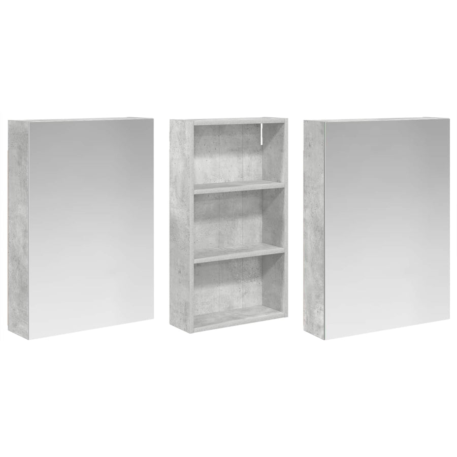 Badkamerkastenset 3 pcs 140 x 14,5 x 70 cm Bewerkt hout