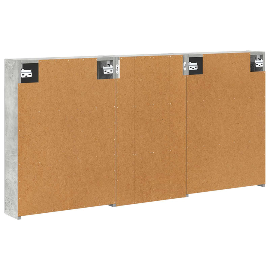 Badkamerkastenset 3 pcs 140 x 14,5 x 70 cm Bewerkt hout