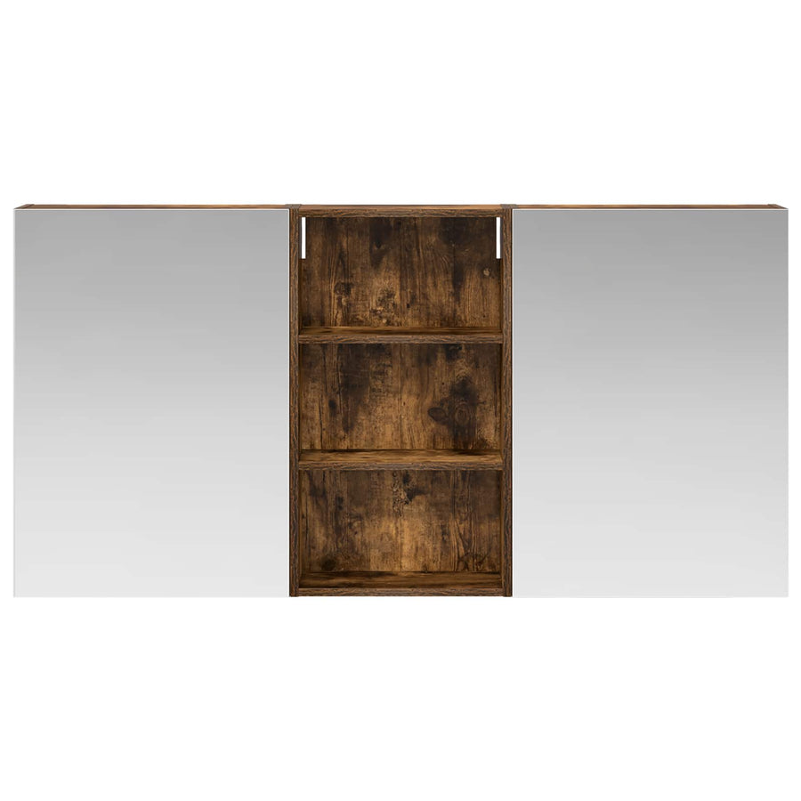 Badkamerkastenset 3 pcs 140 x 14,5 x 70 cm Bewerkt hout