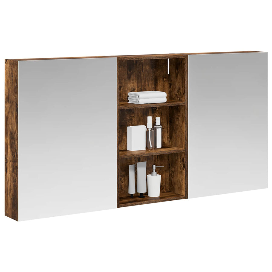Badkamerkastenset 3 pcs 140 x 14,5 x 70 cm Bewerkt hout