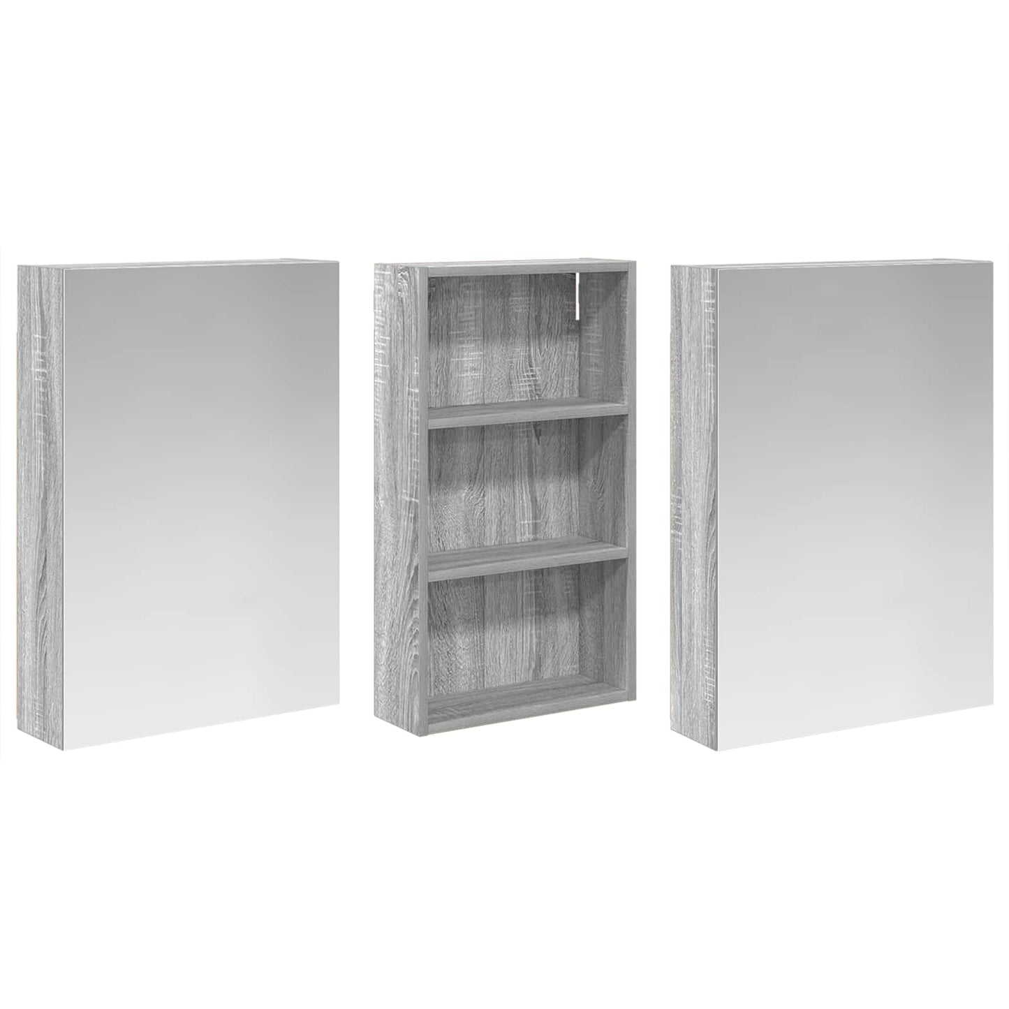 Badkamerkastenset 3 pcs 140 x 14,5 x 70 cm Bewerkt hout