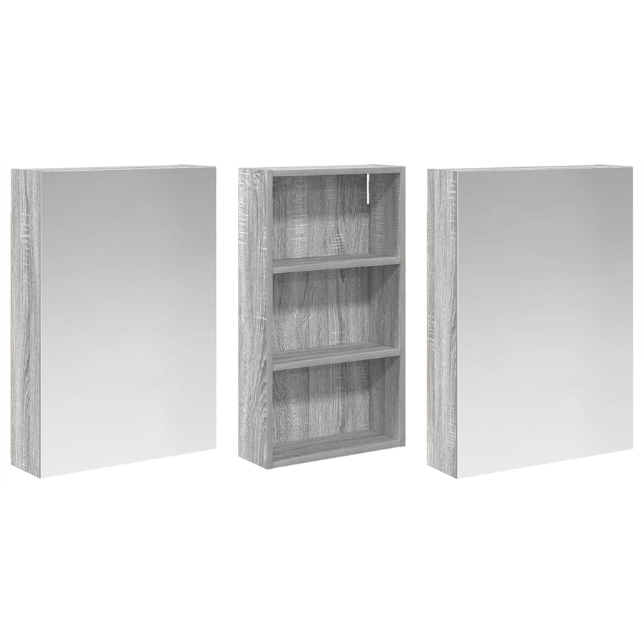 Badkamerkastenset 3 pcs 140 x 14,5 x 70 cm Bewerkt hout